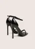 Public Desire Chaos Black Square Toe Strappy Barely There Stiletto Heels - Size 5 Image 5