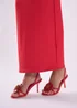 Public Desire Red Hot Red Pu 3d Flower Sling Back Mid Heels - Size 7 Image 5