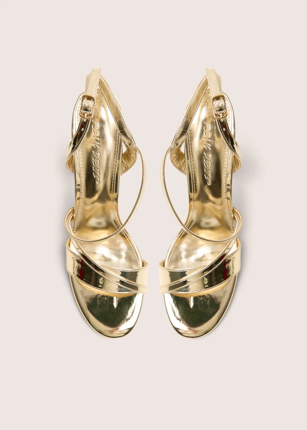 Public Desire Grove Gold Metallic Round Toe Block Heels - 6 Image 4