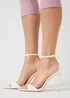 Public Desire Kelisa White Pu Pointed Toe Barely There Stiletto High Heels - 9 Image 5