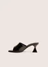 Public Desire Romi Black Patent Mule Square Toe Flared Block Mid Heels - 4 Image 1