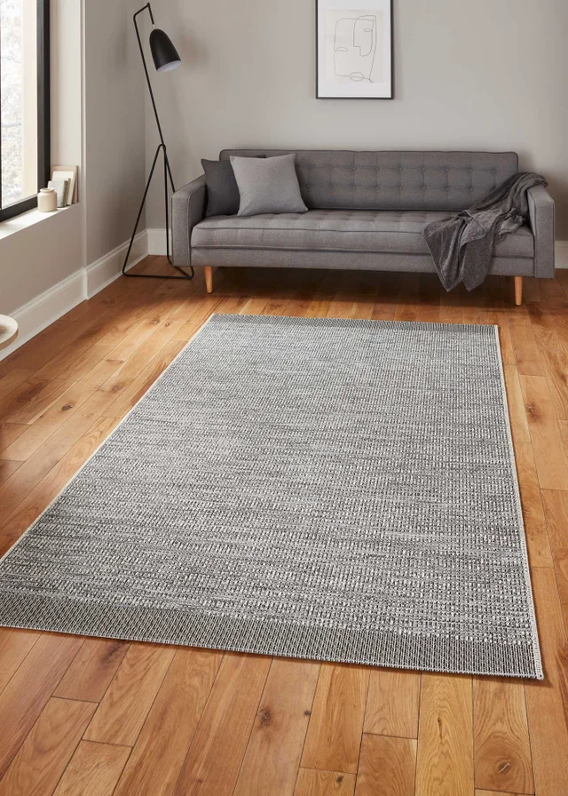 Think Rugs Grey/Black Stitch 9682 Rug 160 X 220
