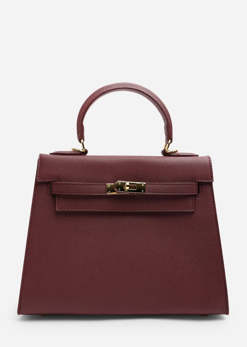 Where's That From Lluvia Top Handle Satchel Mini Tote Bag With Turn-Lock Closure In Maroon - One Size Image 1