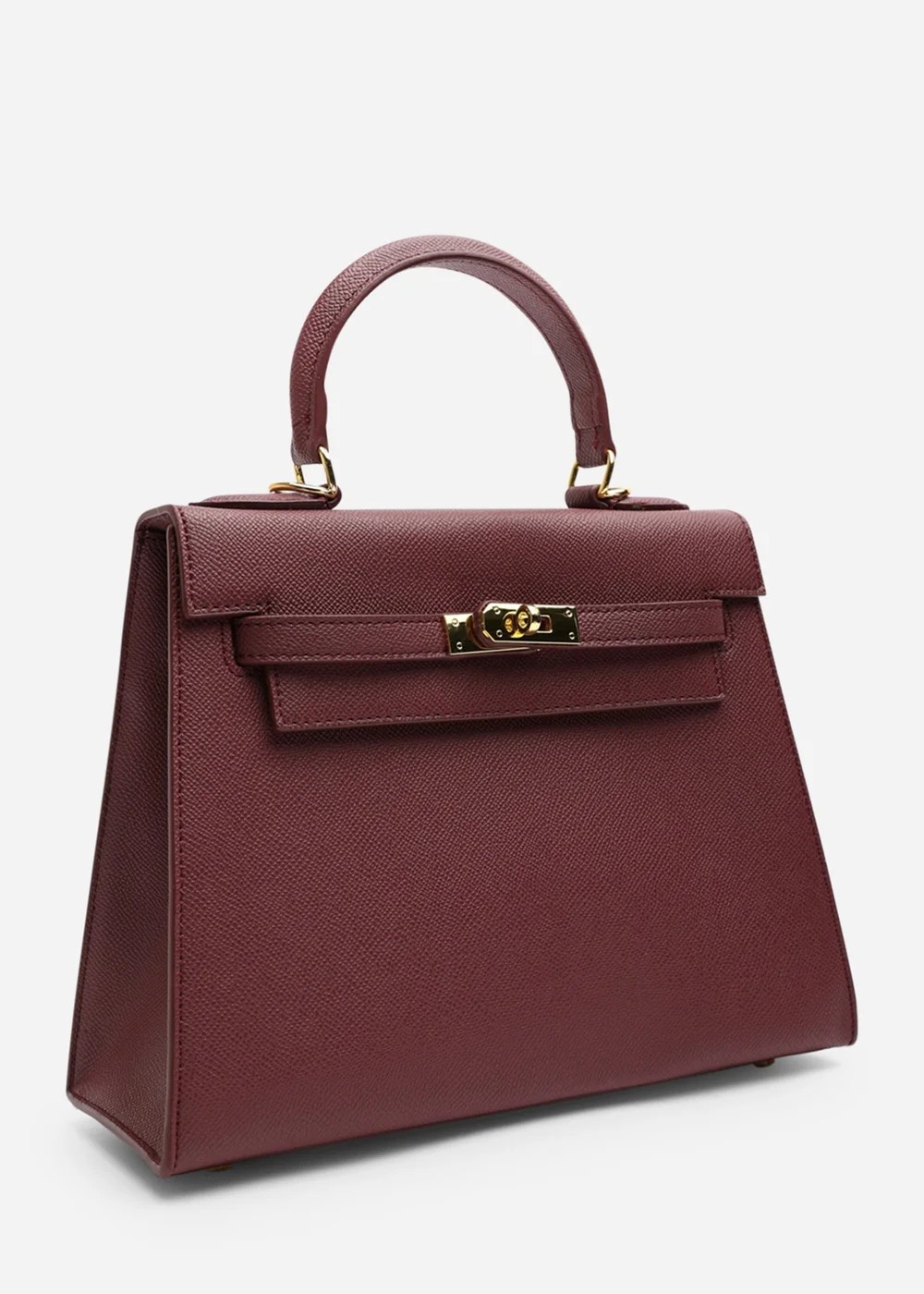 Where's That From Lluvia Top Handle Satchel Mini Tote Bag With Turn-Lock Closure In Maroon - One Size Image 3