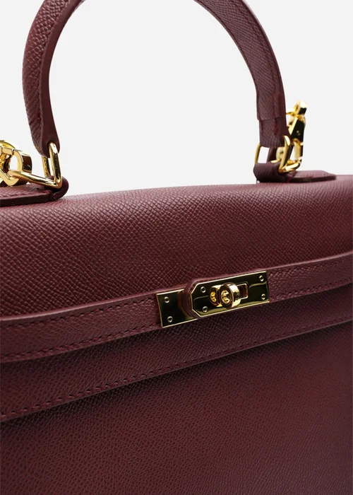 Where's That From Lluvia Top Handle Satchel Mini Tote Bag With Turn-Lock Closure In Maroon - One Size Image 4