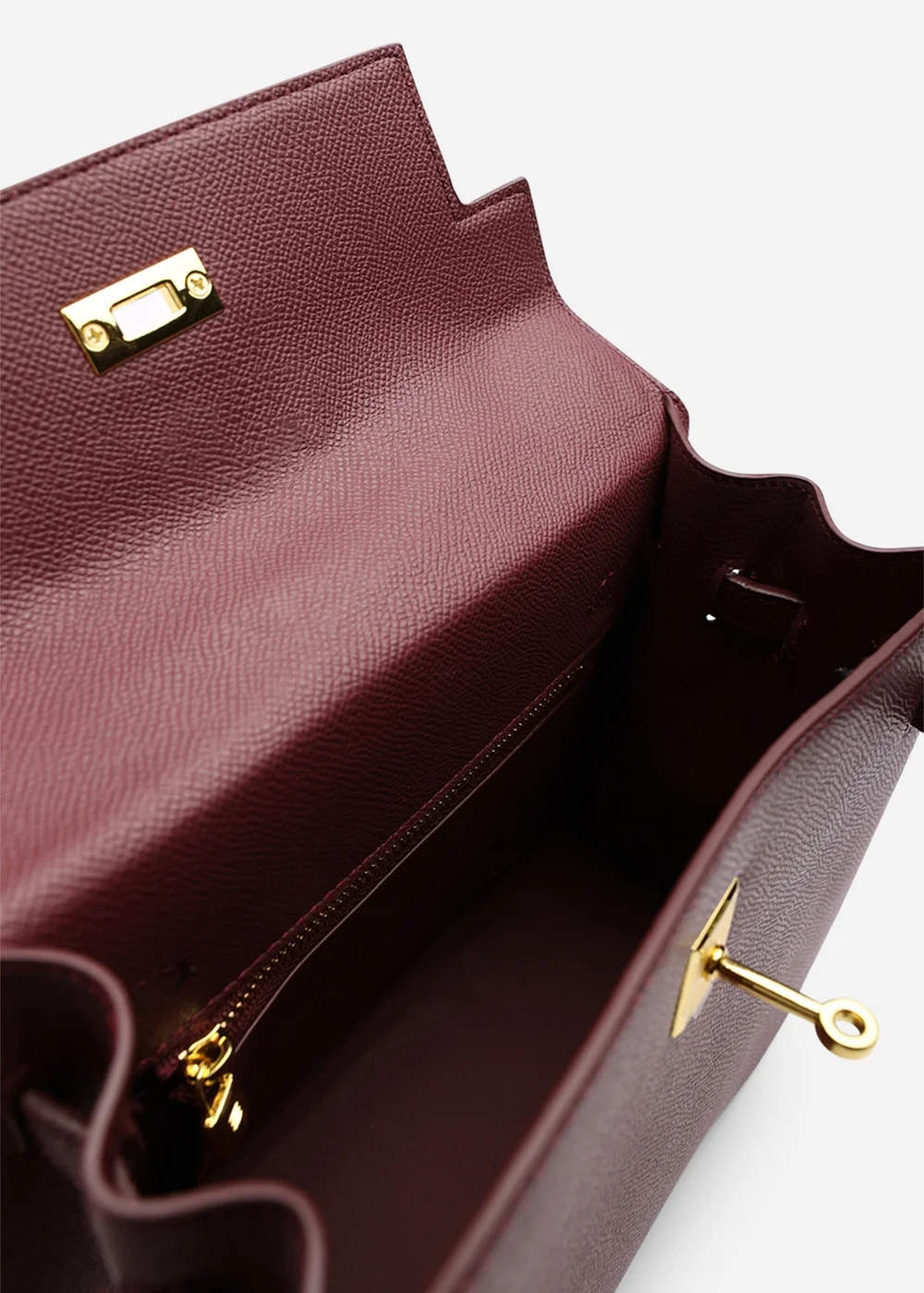 Where's That From Lluvia Top Handle Satchel Mini Tote Bag With Turn-Lock Closure In Maroon - One Size Image 5