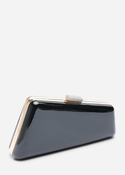 Where's That From Lark Asymmetric Black Metallic Clutch Bag - One Size Image 2