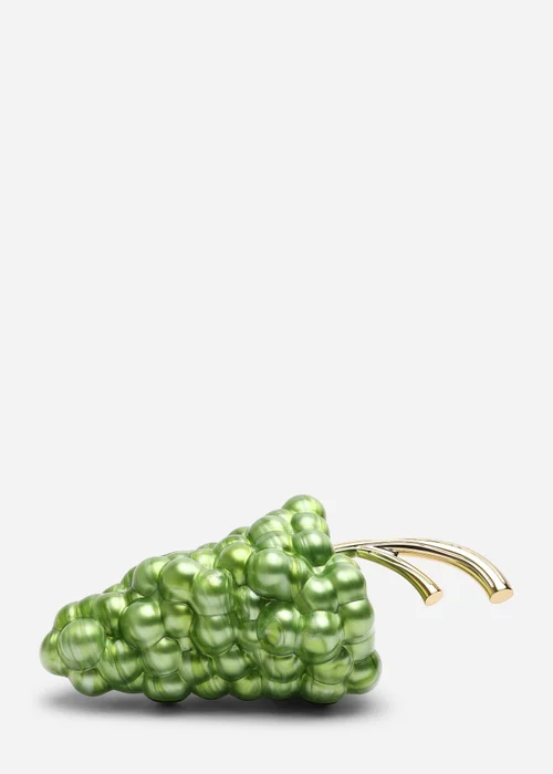 Where's That From Jazz Green Grape Resin Clutch With Gold Tone Accents - One Size Image 2