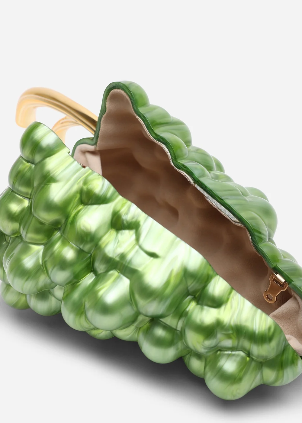 Where's That From Jazz Green Grape Resin Clutch With Gold Tone Accents - One Size Image 5