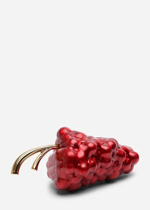 Where's That From Jazz Maroon Grape Resin Clutch With Gold Tone Accents - One Size Image 4