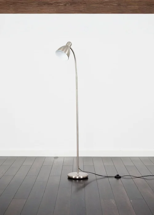 ValueLights Brushed Chrome Flexi Neck Floor Lamp - One Size Image 1