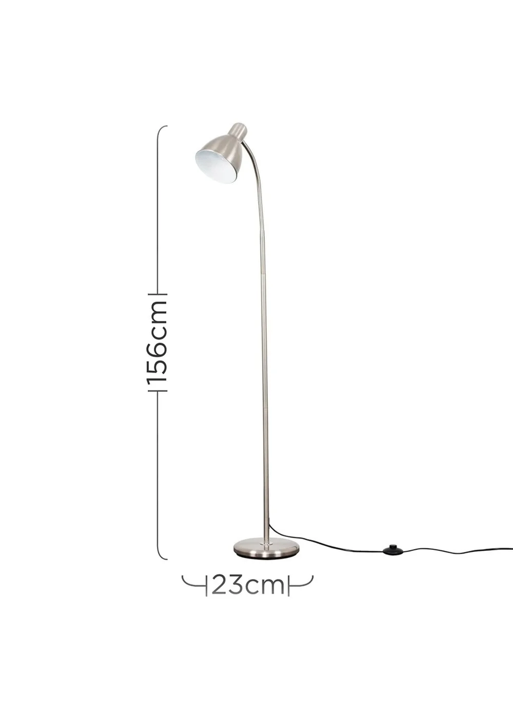 ValueLights Brushed Chrome Flexi Neck Floor Lamp - One Size Image 5
