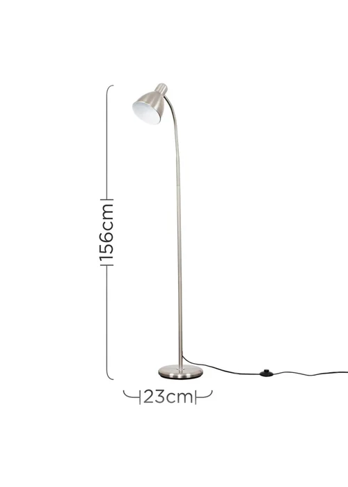 ValueLights Brushed Chrome Flexi Neck Floor Lamp - One Size Image 5
