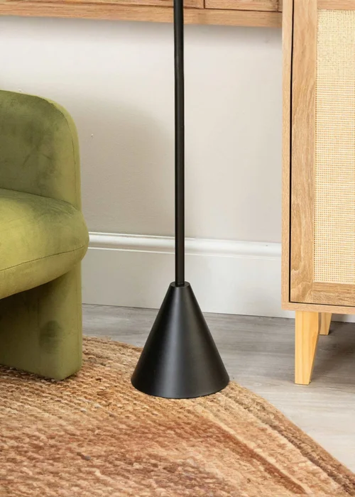 ValueLights Mitch Black Triangle Base Floor Lamp with Squat Shade - One Size Image 3