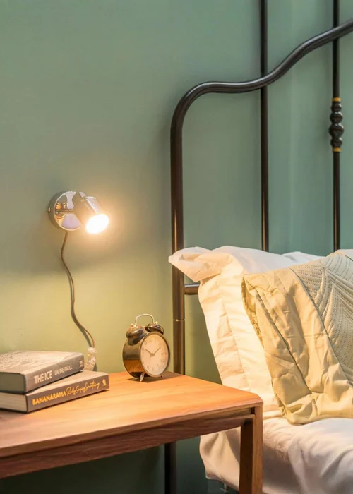 ValueLights Benton Single Spotlight With Textile Cable Plug & Switch Chrome - One Size Image 2