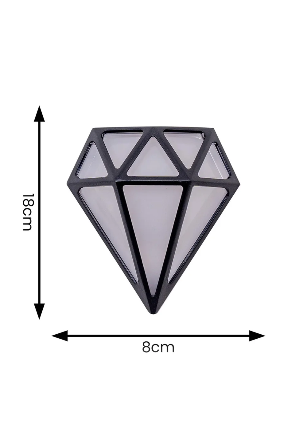 ValueLights Matt Black Diamond LED Outdoor/Bathroom Wall Lamp - One Size Image 5