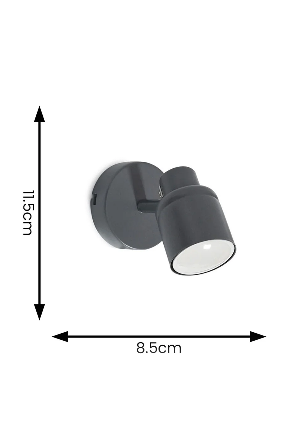 ValueLights Benton Single Spotlight Matt Grey - One Size Image 4