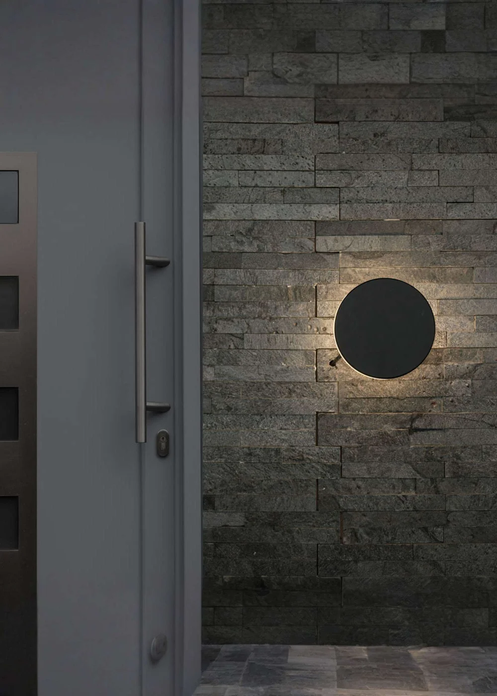 ValueLights Infinity Matt Black Backlit Circle Integrated LED Wall Light - One Size Image 3