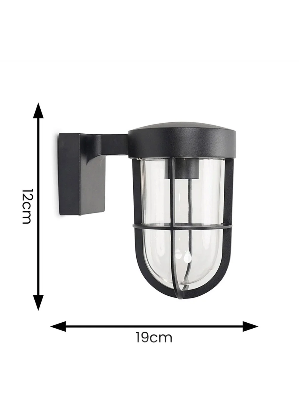 ValueLights Fanar Matt Black Brass Outdoor/Bathroom Wall Lamp - One Size Image 5