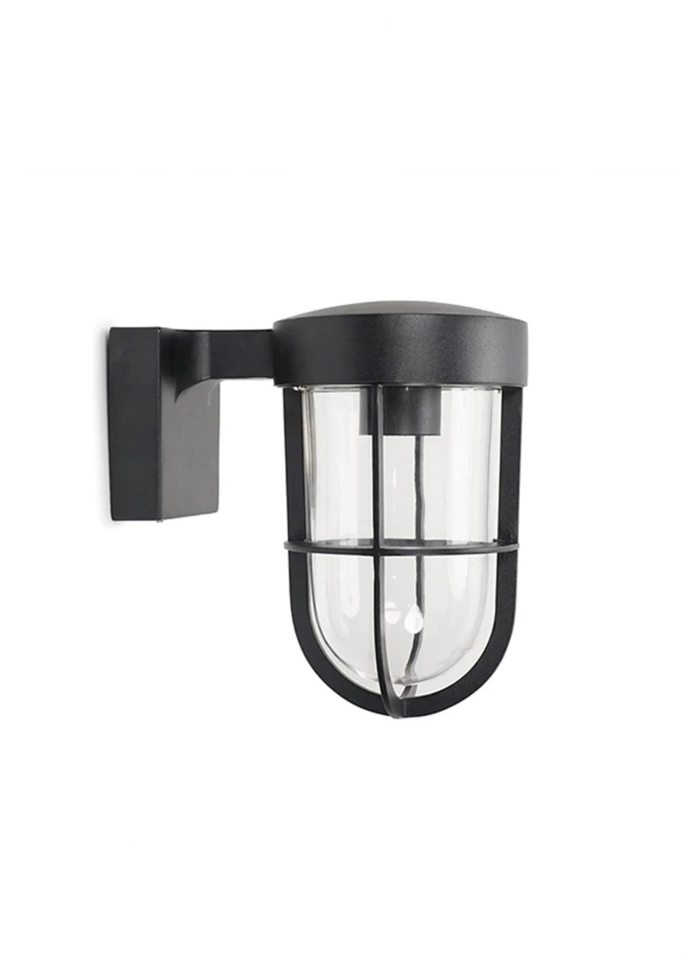 ValueLights Fanar Matt Black Brass Outdoor/Bathroom Wall Lamp - One Size Image 4