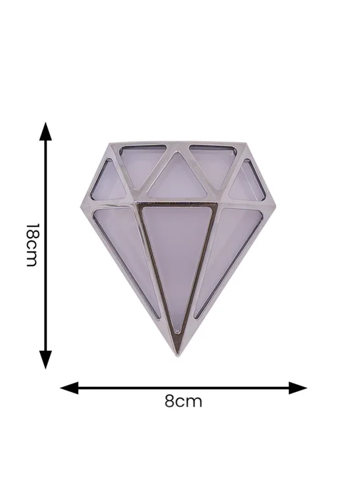 ValueLights Chrome Diamond LED Outdoor/Bathroom Wall Lamp - One Size Image 4