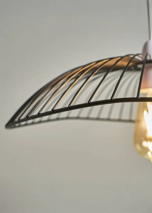 ValueLights Vella Black Large Wavy Wire Pendant Shade - One Size Image 2