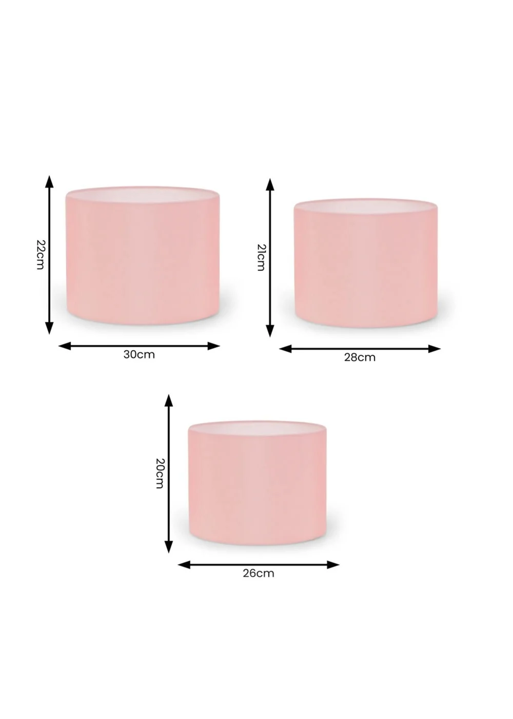 ValueLights Torbery Blush Set of 3 Nesting Easy Fit Shades - One Size Image 4