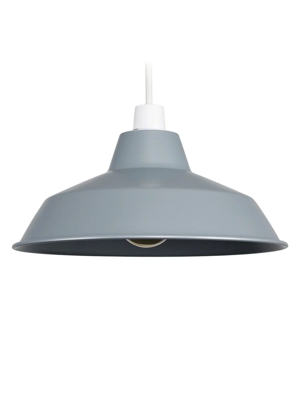 ValueLights Colby Grey Metal Retro Pendant Shade - One Size Image 1