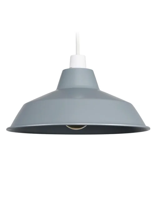 ValueLights Colby Grey Metal Retro Pendant Shade - One Size Image 1