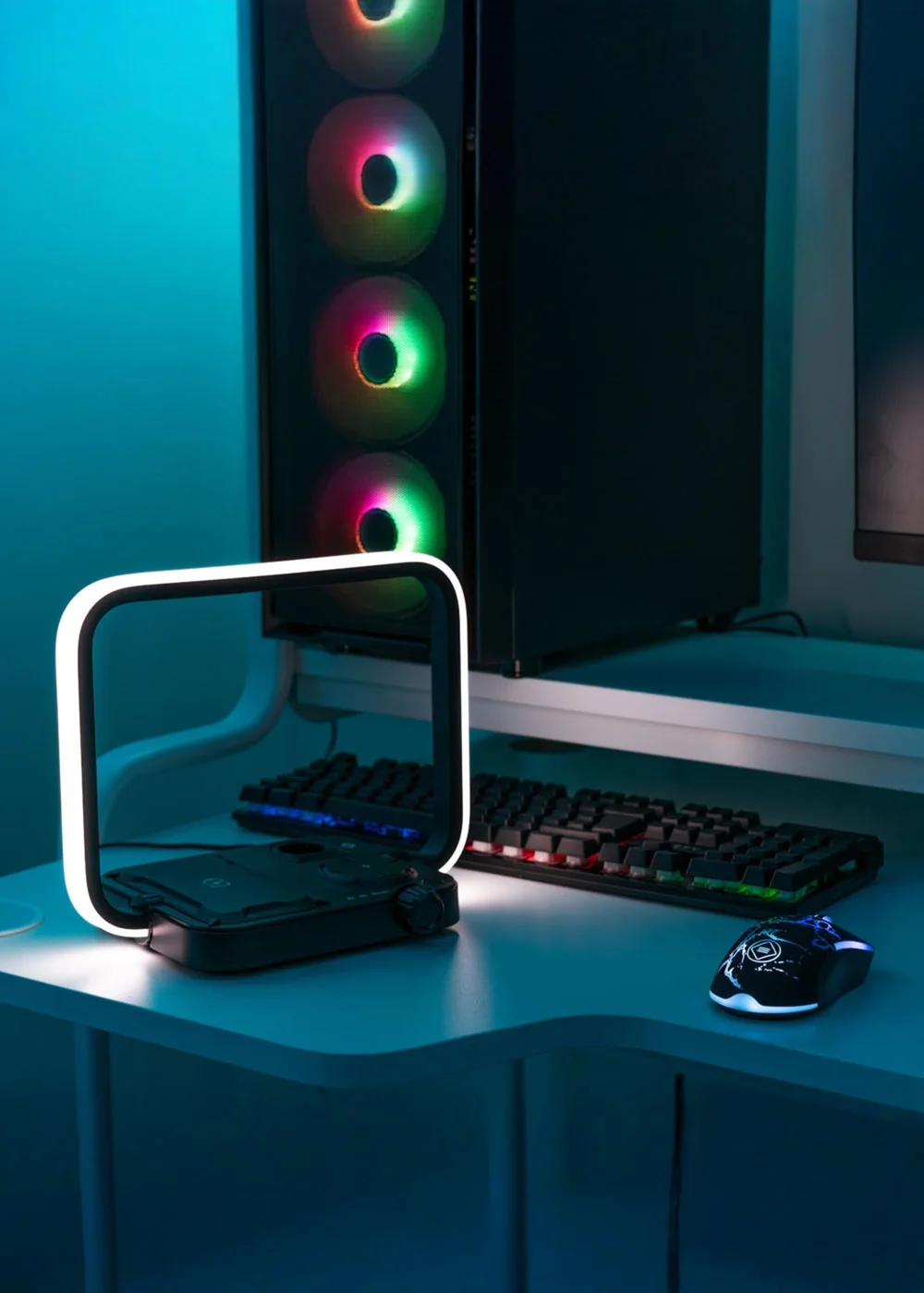 ValueLights Black 3-in-1 Wireless Charging Pad with Colour Changing Light - One Size Image 2