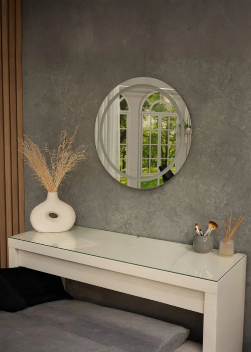 ValueLights Round Bathroom Mirror with Touch Control LED Light & Demister Pad - One Size Image 3