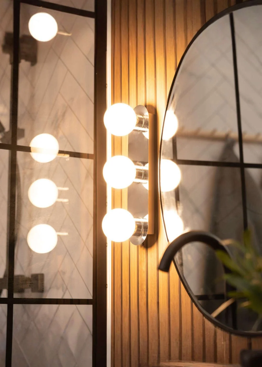 ValueLights Orbital Chrome 3 Way Bathroom Wall Light with Opal Glass Shade - One Size Image 2