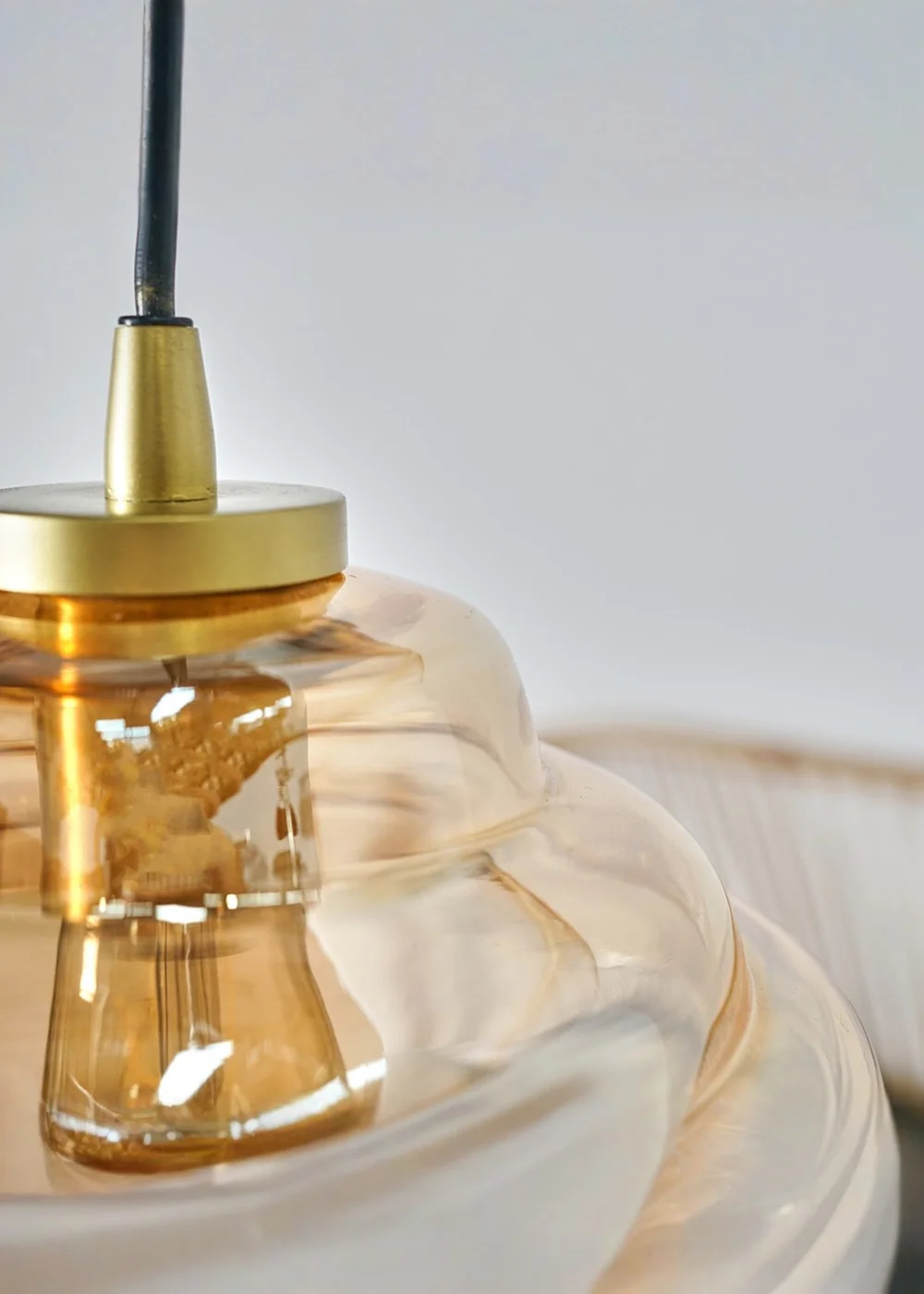 ValueLights Aurelian Modern Vintage Antique Brass Lustre Glass Pendant Light - One Size Image 2