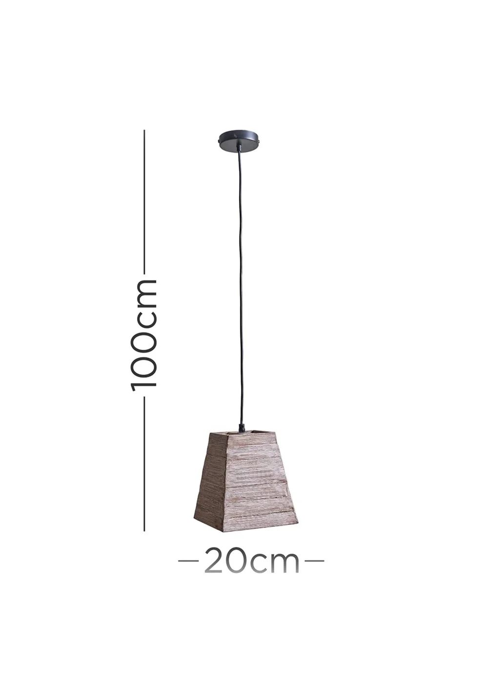 ValueLights Bodhi Natural Rustic Wood Square Ceiling Light - One Size Image 5