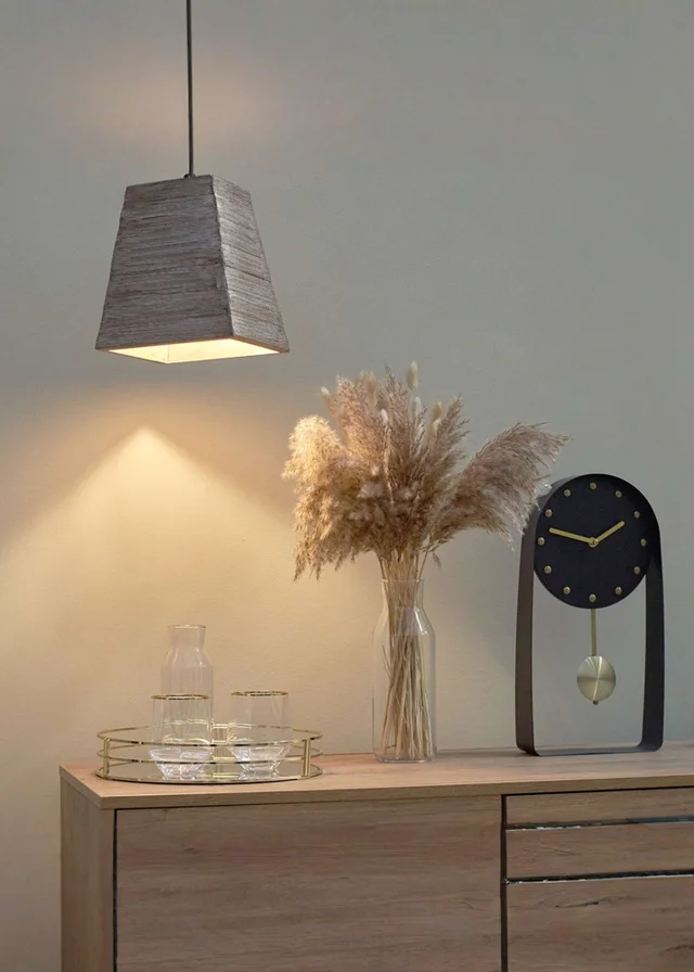 ValueLights Bodhi Natural Rustic Wood Square Ceiling Light