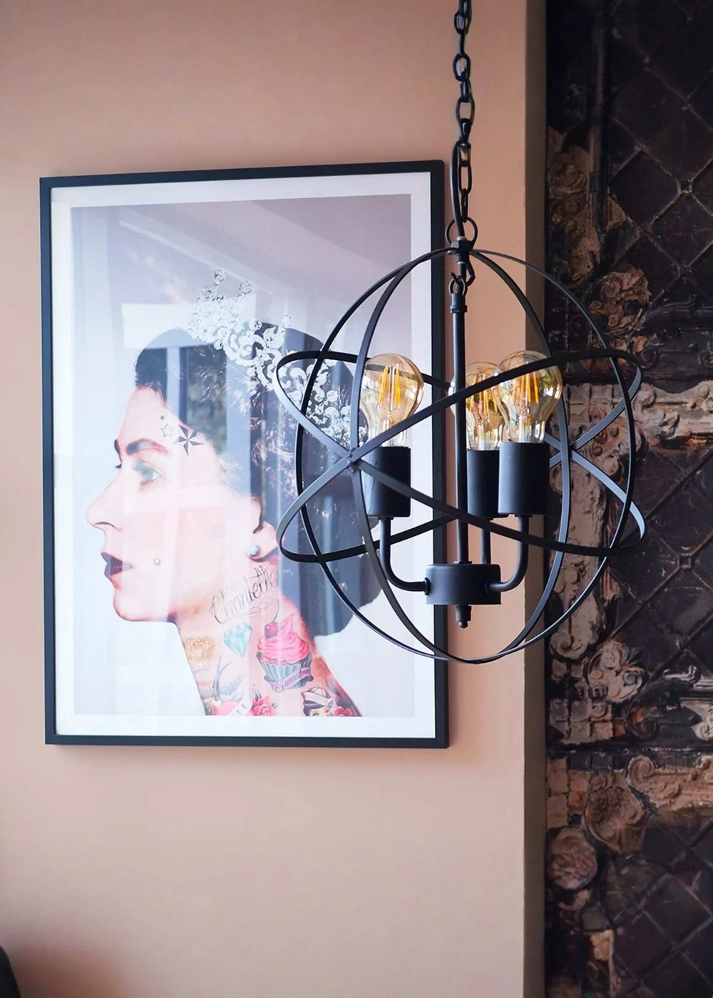 ValueLights Dalton Matt Black Atom 3 Way Industrial Ceiling Light - One Size Image 2