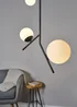 ValueLights Beauworth 2 Way Black Ceiling Light with Opal Glass Shade - One Size Image 1