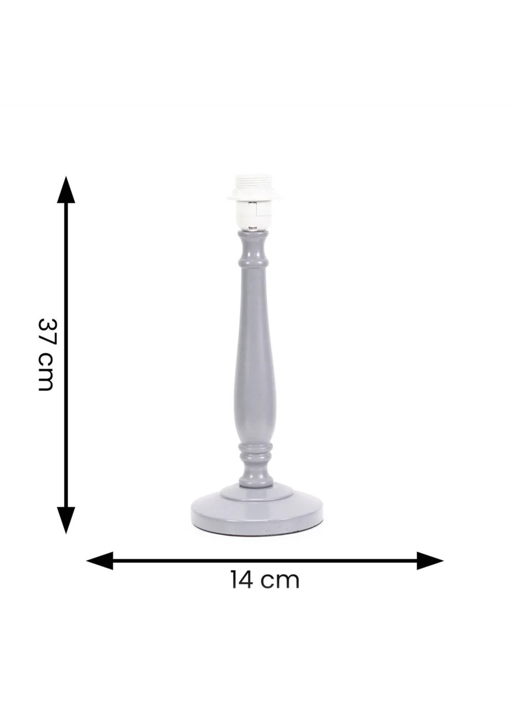 ValueLights Victoria Grey Wood Candle Stick Table Lamp - One Size Image 3