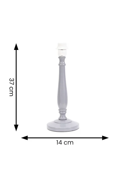 ValueLights Victoria Grey Wood Candle Stick Table Lamp - One Size Image 3