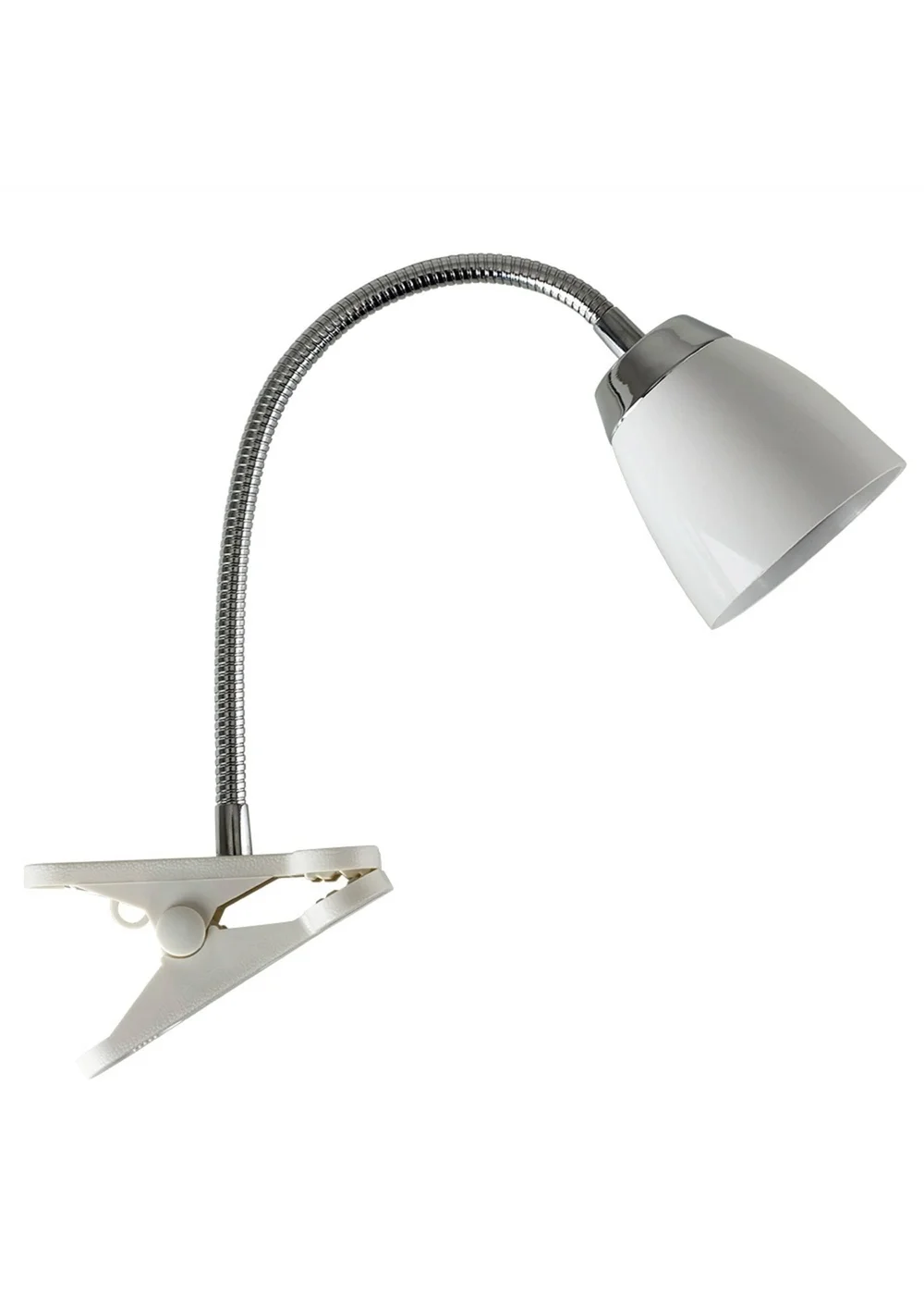 ValueLights Huey Single White Clip On LED Lamp - One Size Image 3