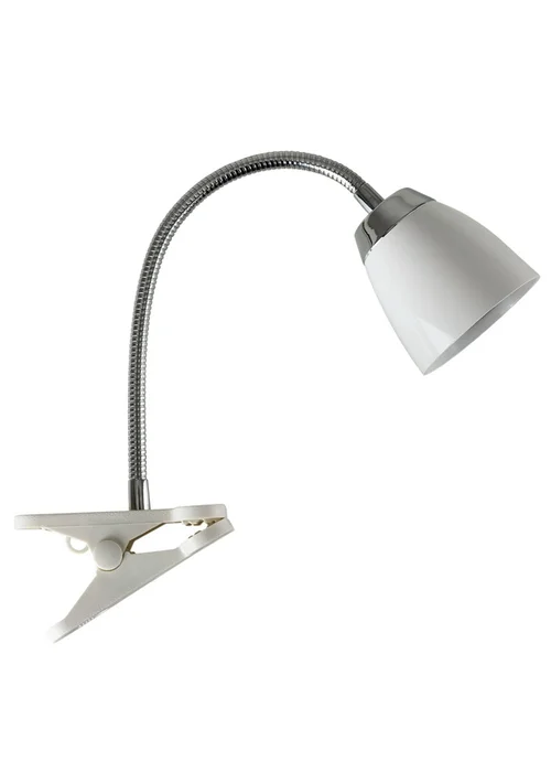 ValueLights Huey Single White Clip On LED Lamp - One Size Image 3