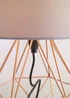 ValueLights Melrose Geometric Copper Touch Table Lamp With Grey Shade - One Size Image 3