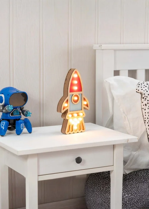 ValueLights Wooden Rocket Table Lamp - One Size Image 2