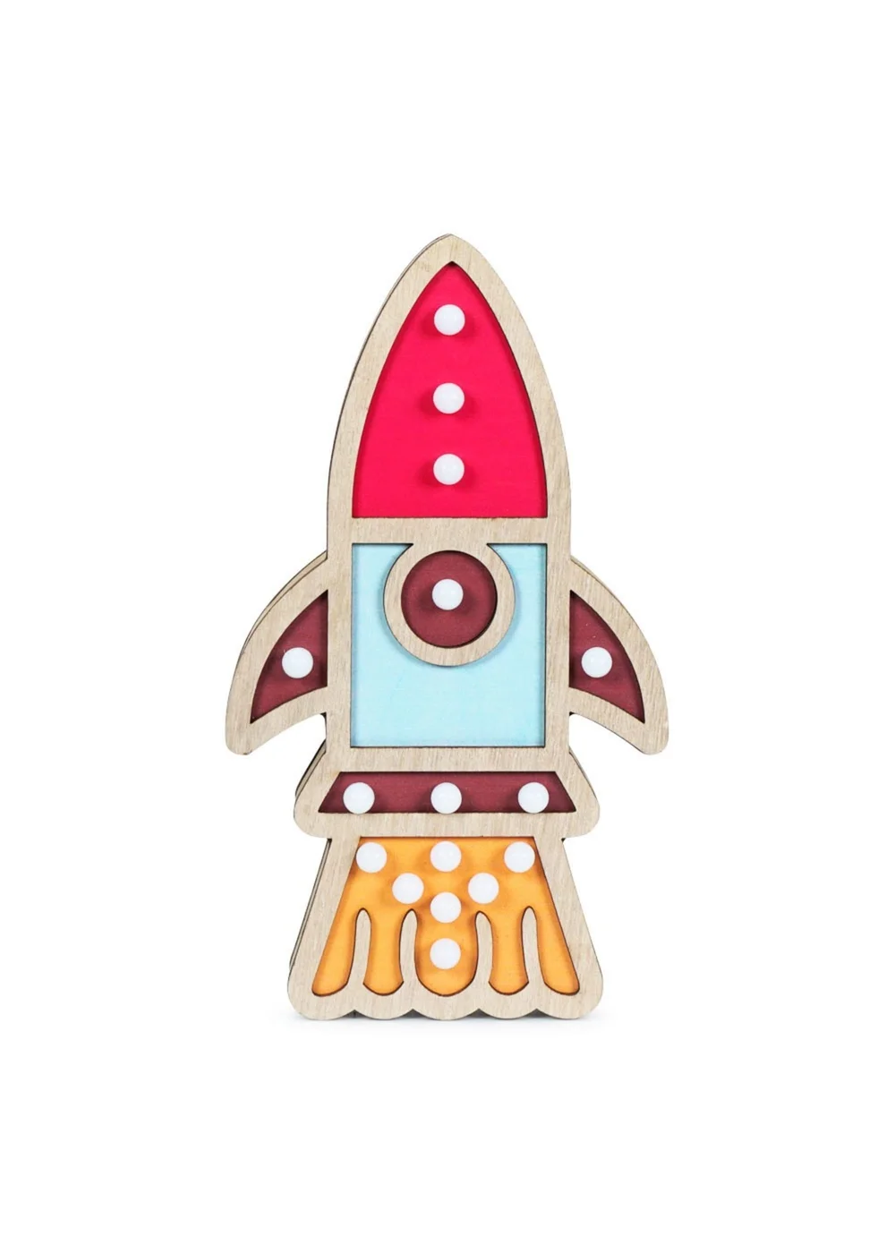 ValueLights Wooden Rocket Table Lamp - One Size Image 3