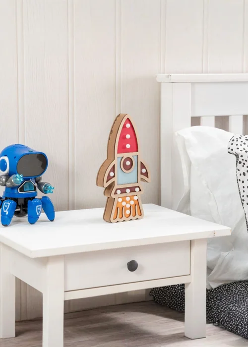 ValueLights Wooden Rocket Table Lamp - One Size Image 1