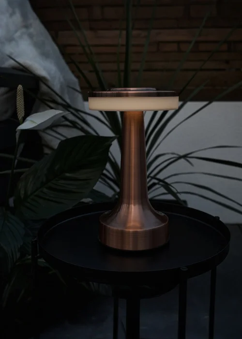 ValueLights Talence Copper Indoor/Outdoor LED Rechargeable Touch Table Lamp - One Size Image 2
