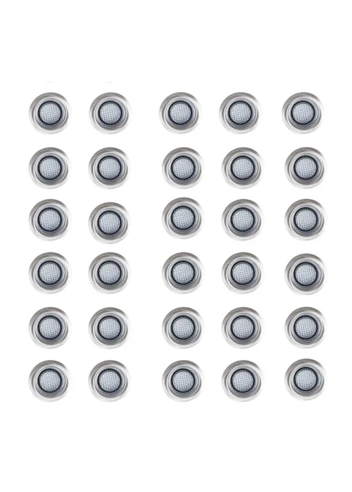 ValueLights Pack Of 30 40mm White LED Decking Lights - One Size Image 2