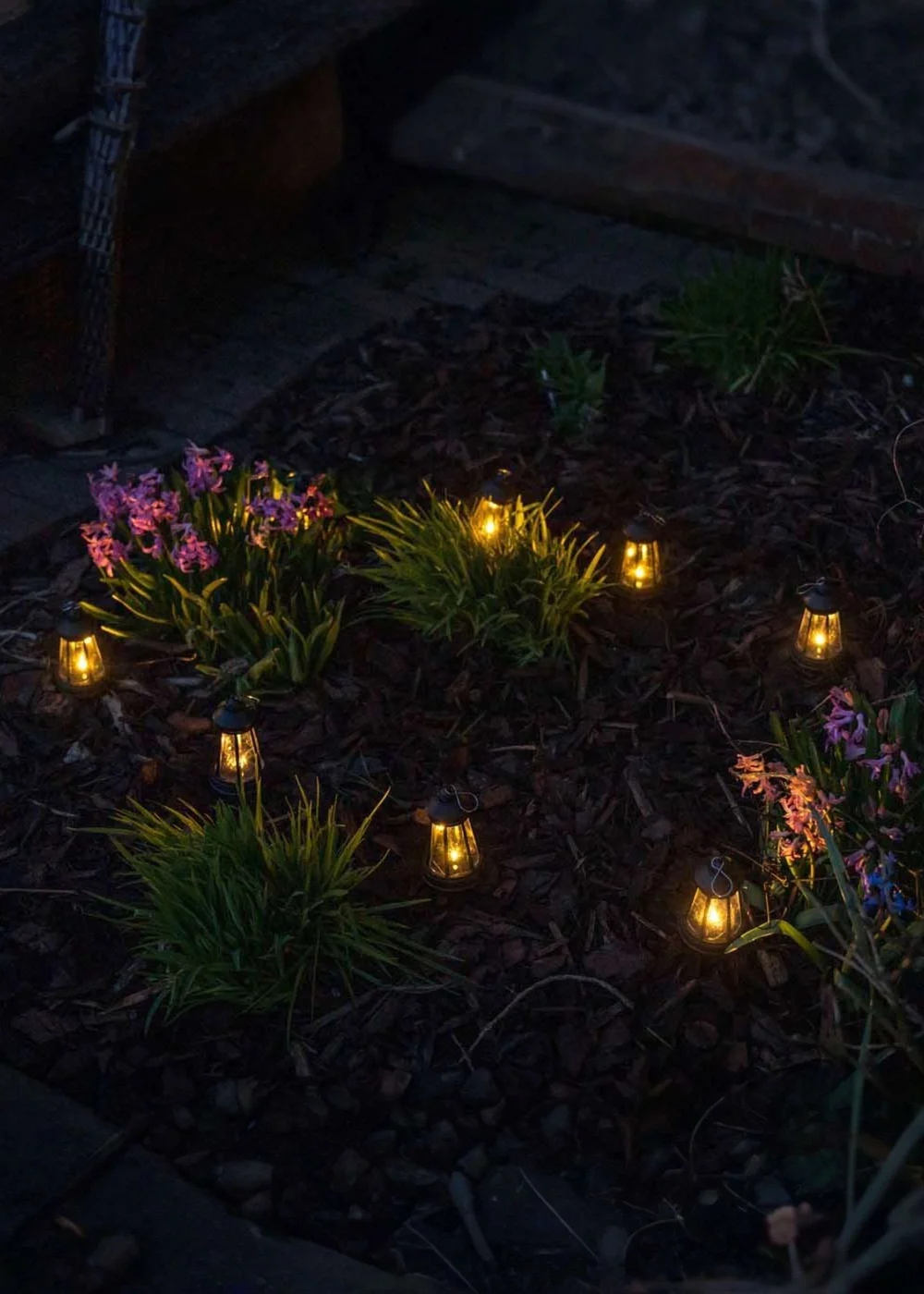 ValueLights 4 pack Black Solar Lanterns - One Size Image 3