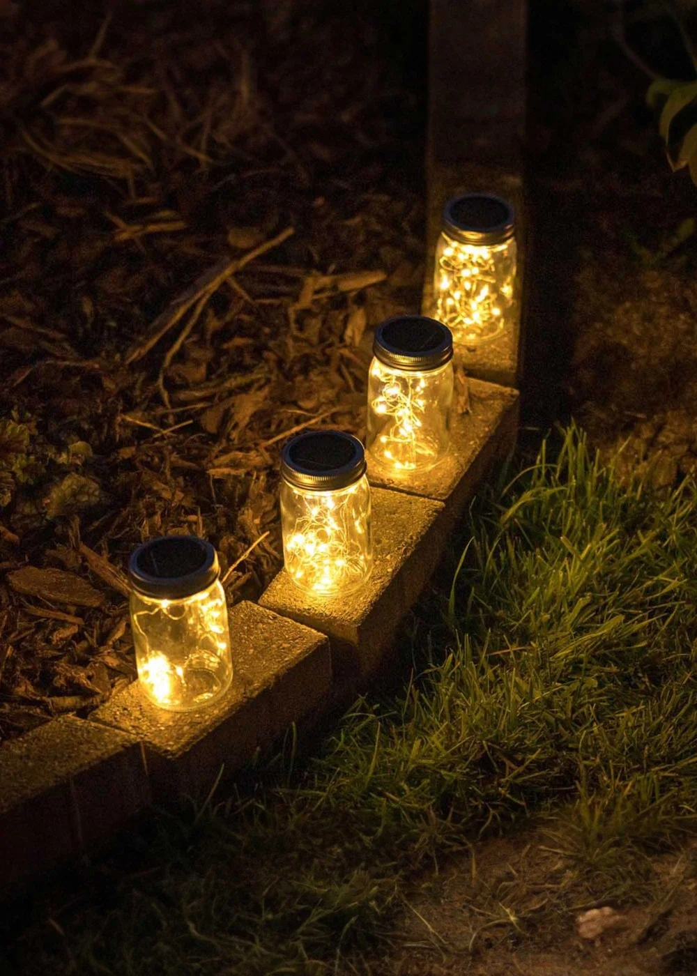 ValueLights 2 Pack Solar Powered Jars with Fairy Lights - One Size Image 2