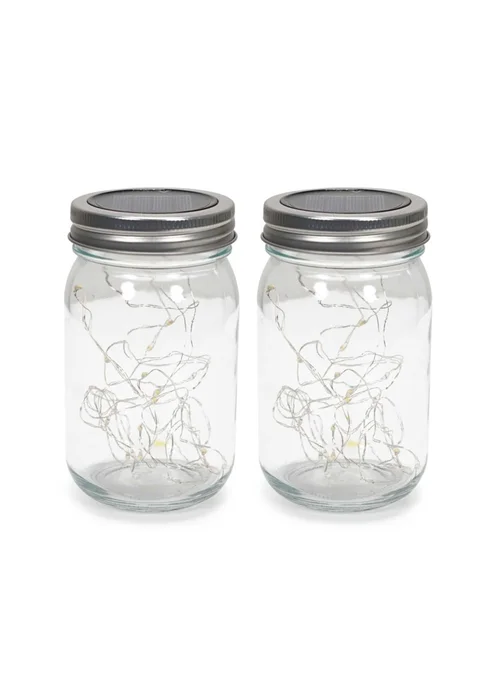 ValueLights 2 Pack Solar Powered Jars with Fairy Lights - One Size Image 4